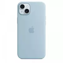 Silicone Dėklas Apple iPhone 15 Plus Šviesiai Mėlynas su MagSafe