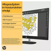 HP 27-cr0471ng All-in-One kompiuteris – Ryzen 7 7730U, 16GB RAM, 512GB SSD, Full HD