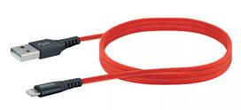 Mobiliojo telefono USB A į Lightning laidas SCHWAIGER LPRO410 501, USB 2.0, 1,2 m, raudonas