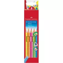 Spalvoti pieštukai Faber-Castell Jumbo GRIP Neon 5 vnt.