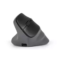 BakkerElkhuizen PRF Pro pelė kairiarankiams, vertikali, optinė, RF belaidė + Bluetooth + USB Type-C, 2400 DPI, juoda, pilka