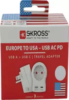 Kelioninis adapteris Skross 1.500284-E Baltas