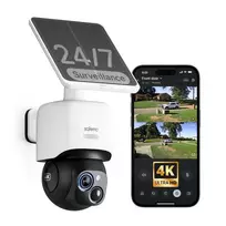 Safemo ST1 SolarCam 4K UHD vaizdo kamera, 8x priartinimas, 132° vaizdas, naktinis matymas, Wi-Fi 2,4 GHz, 3W saulės baterija, balta