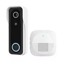 Vaizdo skambutis TRUST DOORCAM-3000, 3 MP, Wi‑Fi 2,4 GHz, MicroSD iki 256GB, baterija/USB, juoda/balta