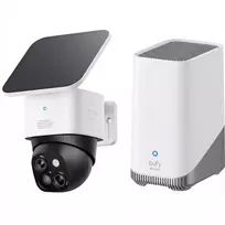 Belaidžių vaizdo kamerų rinkinys Eufy eufyCam E41: 2 kameros, HomeBase 3, 3W saulės baterija (ES)