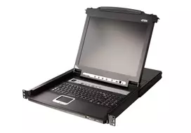 Rack konsolė Secomp CL5708MW 17,3 col. (43,9 cm) LCD 1920×1080, USB/PS/2 klaviatūra ir pelė, VGA, 1U, juoda
