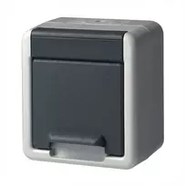 GIRA Schuko paviršinis lizdas 444030, viengubas, pilkas