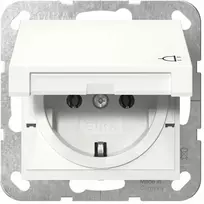 Kištukinis lizdas Schuko GIRA System 55, baltas, gylis 29 mm