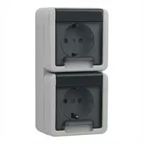 Kištukinis lizdas Schuko Gira 4780 30 – 250 V, 16 A, pilka, plastikinis korpusas