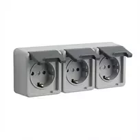 Kištukinis lizdas Schuko GIRA 4789 30, 16 A, 250 V, pilkas plastikinis korpusas