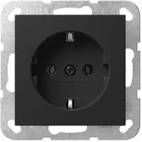 Kištukinis lizdas Schuko Gira System 55 4188005 moduliniam montavimui, juodas