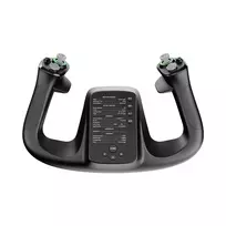 MOZA MFY YOKE skrydžių bazė – juoda ABS ir legiruotojo plieno konstrukcija, 142,5×202×313 mm