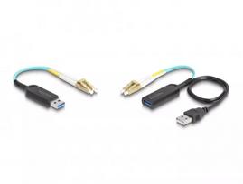 DeLOCK USB prailgintuvų rinkinys Type-A 10Gbps 0,2 m Juoda 66466