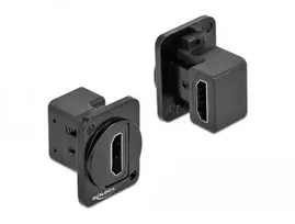 Kištukinis lizdas DELOCK 86786, montuojamas skydelyje, juodas, 25,4×29,6×31,4 mm