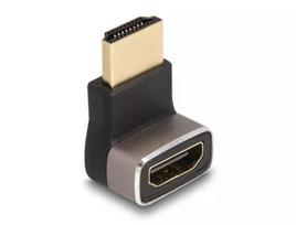 DeLOCK HDMI adapteris kištukas į lizdą 90° žemyn 8K 60 Hz pilkas metalinis