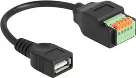 DeLOCK USB 2.0 laidas su USB A lizdu į terminalų bloką 15 cm