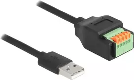DeLOCK USB 2.0 laidas Type-A kištukas į gnybtų bloko adapterį 15 cm