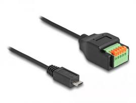 DeLOCK USB 2.0 laidas Micro-B kištukas į gnybtų bloką 15 cm