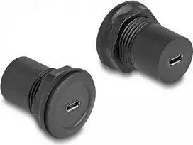 DeLOCK USB 2.0 Micro-B jungtis prie USB 2.0 Micro-B įmontuojama jungtis juoda