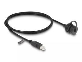 DeLOCK USB 2.0 ilginimo laidas, Type-B kištukas – Type-B lizdas, 1 m, IP68, juodas