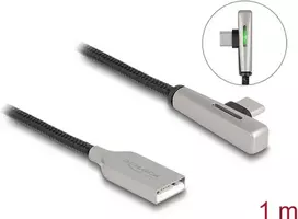DeLOCK USB 2.0 laidas Type-A kištukas į Type-C kištuką kampuotas 60W 1m