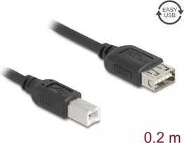 USB laidas DeLOCK 81528 0,2 m USB B USB A juodas USB 2.0