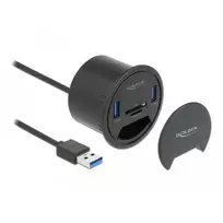 Delock 64152 USB 3.2 Gen 1 šakotuvas, 2 prievadai, su SD/microSD kortelių skaitytuvu