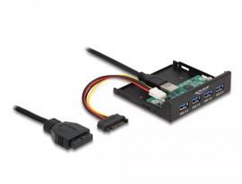 DeLOCK vidinis 3,5 colio USB 3.2 Gen 1 4 prievadų šakotuvas, juodas
