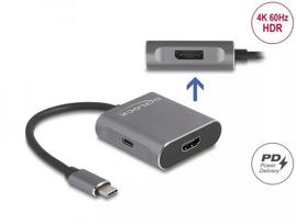 DeLOCK USB-C skirstytuvas DP Alt Mode 1x HDMI 1x DisplayPort MST