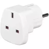 Wentronic Goobay kelioninis adapteris, baltas – UK kištukas į F tipą (CEE 7/7) (94270)