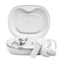 Ausinės JBL Sense Pro TWS su ausų kabliukais, skambučiams ir muzikai, 20–40000 Hz, USB-C įkrovimo stovas, Baltos