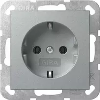 Gira SCHUKO kištukinis lizdas System 55 F Alu 418826 – įleidžiamas apsauginis įžeminimo lizdas, tinkantis System 55 rėmams