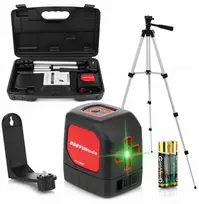 Lazerinis nivelyras Vorel PS-CL30GSET žalias kryžminis 30 m su trikoju