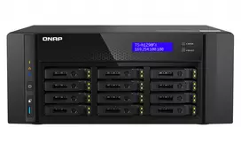 NAS bokštas QNAP TS-h1290FX — EPYC 7302P 3.0 GHz, 128GB DDR4, 12 lizdų, QuTS hero, juodas
