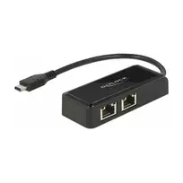 DeLOCK 63927 USB-C į 2x Gigabit LAN adapteris, juodas