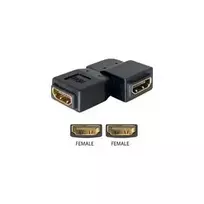 HDMI adapteris moteriškas DeLOCK 65078 90° kairėn juodas