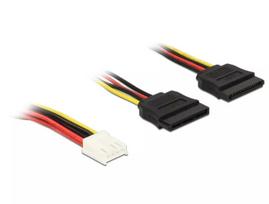 Laidas DeLOCK 0,3 m Floppy 4p/2x SATA 15p