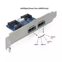 DeLOCK 61725 2x eSATAp 5V/12V lizdų laikiklis