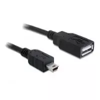 USB laidas DeLOCK 82905 USB 2.0 0,5 m USB A – Mini-USB B juodas