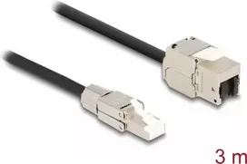 DeLOCK Laidas RJ45 kištukas lauko montavimui į Keystone modulį RJ45 lizdas Cat.6A 3 m