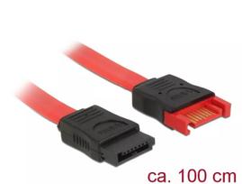 SATA kabelis DeLOCK 83956 1 m SATA 7-pin juoda raudona