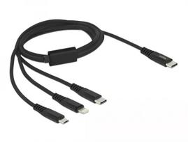 USB įkrovimo laidas DeLOCK 87149 3 in 1 USB Type-C į Lightning Micro USB 1 m