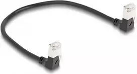 DeLOCK RJ45 Cat.6A S/FTP Slim 90° 0,25 m juodas tinklo kabelis