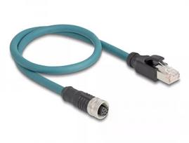 DeLOCK M12 adapterio kabelis A-koduotas 8 kontaktų moteriškas į RJ45 vyrišką 50 cm