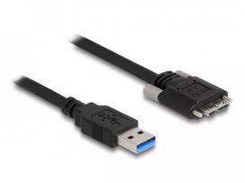 DeLOCK USB 3.0 laidas, USB-A (vyriškas) į Micro-B (vyriškas) su užsukimu, 0,5 m