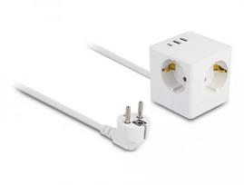 DeLOCK 11497 Kištukinis lizdas CEE 7/3 + USB baltas 250V 16A