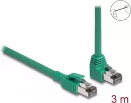DeLOCK RJ45 tinklo kabelis PROFINET SF/UTP 90° kampu 3 m žalias