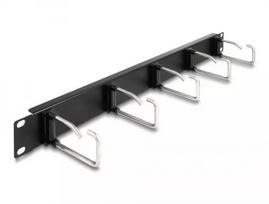 Kabelių valdymo panelė DeLOCK 19 colių 66918 su 5 metaliniais kabliukais juoda