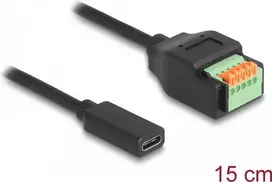 DeLOCK USB 2.0 laidas USB Type-C lizdas į gnybtų bloką 15 cm