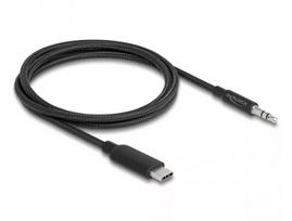 DeLOCK garso laidas USB Type-C (vyriškas) – 3,5 mm stereo kištukas, 1 m, juodas